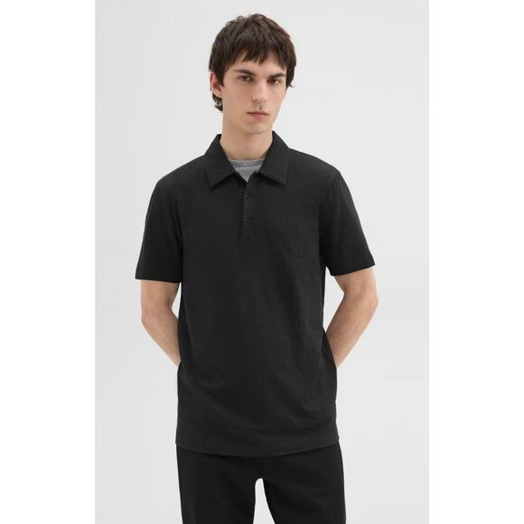 Theory Bron Polo Shirt Cosmos Black Small - Picture 1 of 7